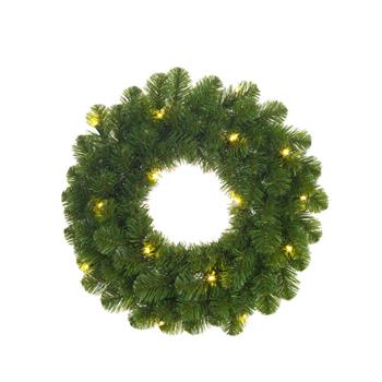 Věnec Norton umělý zelený 10LED t.bílá na baterie 35cm