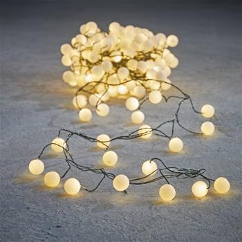 Řetěz venkovní 200LED kuličky teplá bílá s časovačem zelená 500cm