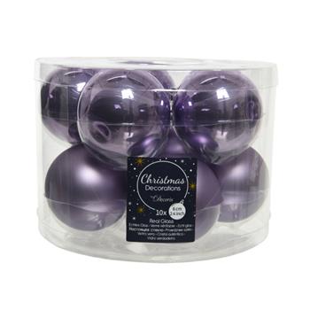 Sada skleněných ozdob sv.fialová 6cm/10ks