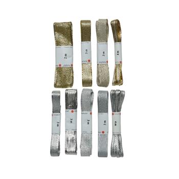 Stuha vánoční s drátkem zlatá/stříbrná mix 5-25mm x 2-4m