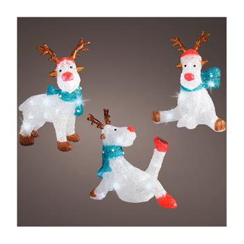 Sob venkovní akrylový 24LED st.bílá + časovač, na baterie mix 27cm