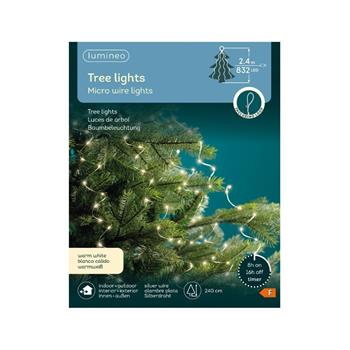 Svazek svítící venkovní  Bunch 832microLED t.bílá s časovačem stříbrný  2,4m