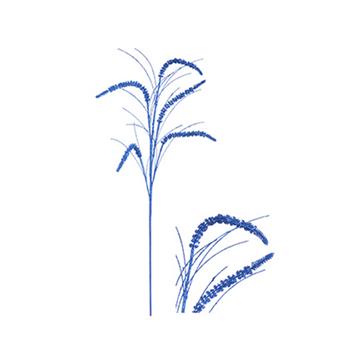 Tráva 5 klasů umělá s glitry modrá 68cm