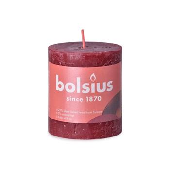 Svíčka válcová Bolsius  RUSTIC SHINE bordó 8cm