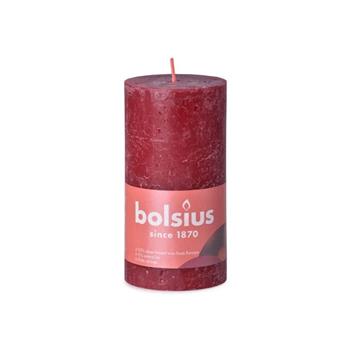 Svíčka válcová Bolsius  RUSTIC SHINE bordó 13cm