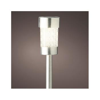 Lampa venkovní solární s 1LED t.bílá s časovačem nerez 26cm