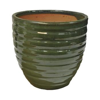 Květináč keramický CORSICA 16A glazovaný zelený 27cm