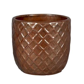 Květináč keramický BORNEO 01KR glazovaný hnědý 22cm