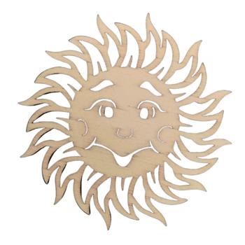 Ozdoba dřevěné slunce přírodní 7cm
