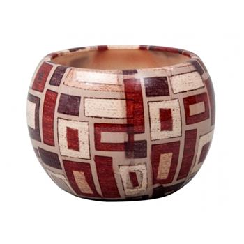 Obal kulatý keramický MANES KUBIKO BROWN lesklý 16cm