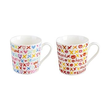 Hrnek porcelánový srdce/pusy mix 0,33 litru