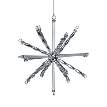 Ozdoba hvězda stříbrná 8cm