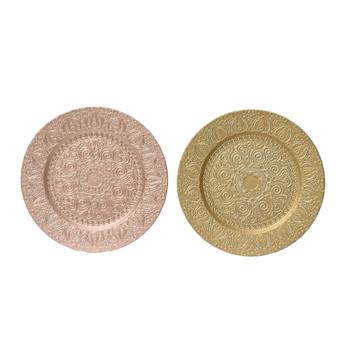 Talíř kulatý plastový s ornamenty mix 33cm