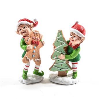 Stojící elf s perníčkem nebo stromečkem 16 cm – mix motivů