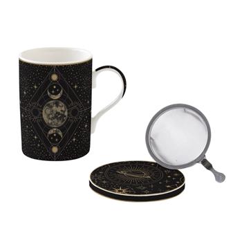 Hrnek porcelánový se sítkem a víčkem CELESTIAL 350ml