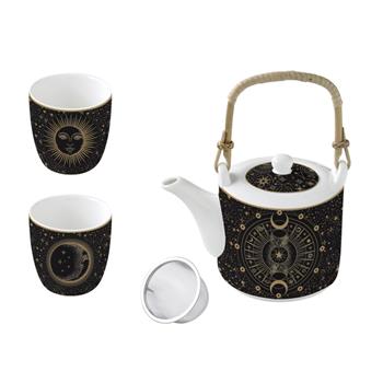 Sada 2ks porcelánových šálků a čajové konvice CELESTIAL 160+600ml