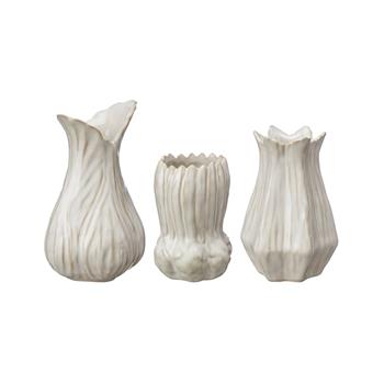 Váza atypická porcelánová LESLIE bílá mix 10cm