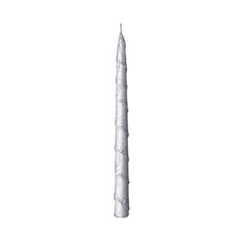 Svíčka kónická spirála stříbrná 29cm