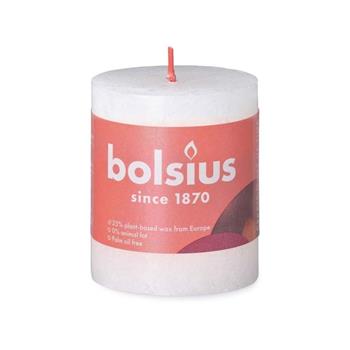 Svíčka válcová RUSTIC SHINE BOLSIUS bílá 8cm