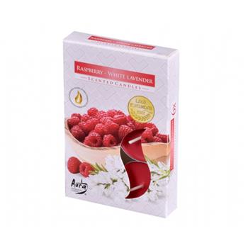 Svíčka čajová vonná Raspberry & White Lavender 6ks