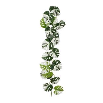 Girlanda Monstera umělá bílo-zelená 130cm