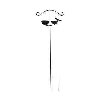 Krmítko/pítko EMOKE s ptáčkem kovové černé 150cm
