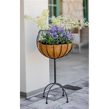 Koš na noze SALADO s kokosovou vložkou kovový černý 70cm