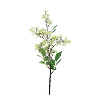 Větev divoká růže umělá bílo-zelená 52cm