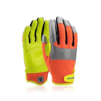 Rukavice THUNDER MAGNETIC® reflexní s magnetem žluto-oranžové vel.10