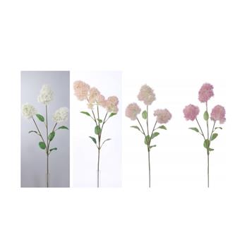 Ruj vlasatá větev umělá se 3 květy mix 70cm