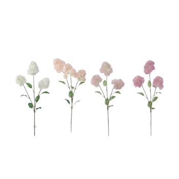 Ruj vlasatá větev umělá se 3 květy mix 70cm