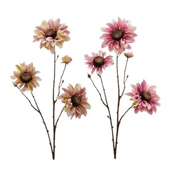 Jiřina řezaná umělá se 3 květy mix 70cm