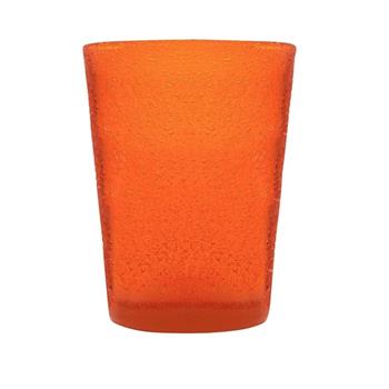 Sklenice na vodu skleněná MEMENTO oranžová 10cm