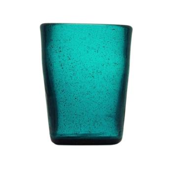 Sklenice na vodu skleněná MEMENTO petrolejová 10cm