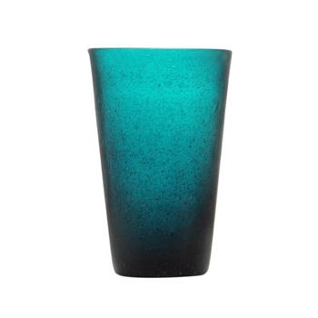 Sklenice na drink skleněná MEMENTO petrolejová 13,8cm