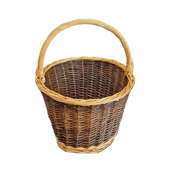 Koš kulatý proutěný s 1 uchem hnědý 35cm