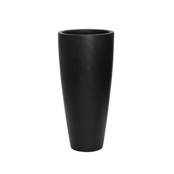 Květináč kulatý vysoký DAX L fiberstone černý 80x37cm