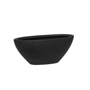 Květináč oválný DORANT XS fiberstone černý 32x13cm