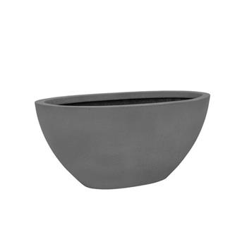 Květináč oválný DORANT XS fiberstone šedý 32x13cm