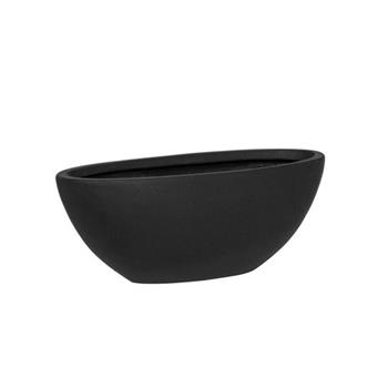 Květináč oválný DORANT S fiberstone černý 43x18cm