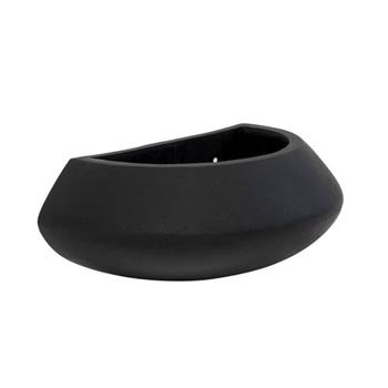 Květináč na zeď kulatý TARA XS fiberstone černý 30cm