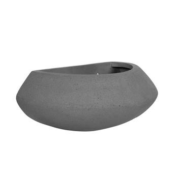 Květináč na zeď kulatý TARA XS fiberstone šedý 30cm