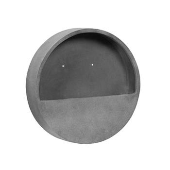 Květináč na zeď kruhový WALLY XS fiberstone šedý 30cm