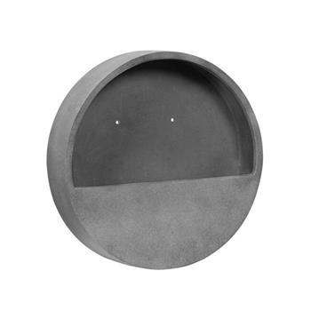 Květináč na zeď kruhový WALLY S fiberstone šedý 40cm
