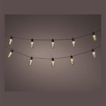 Řetěz VENKOVNÍ 20LED žárovky, bílá černá 9,5m