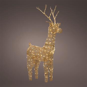 Jelen svítící venkovní 360microLED t.bílá s časovačem sv.hnědý 104cm