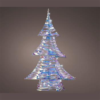 Strom plastový s 20microLED, st.bílá. duhový čirý 45cm