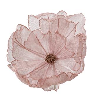 Magnolie květ umělá na klipu s glitry růžový 27cm