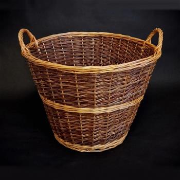 Koš kulatý protěný se 2 uchy hnědý 40cm