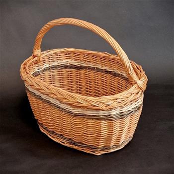 Koš proutěný oválný s 1 uchem přírodní 40cm